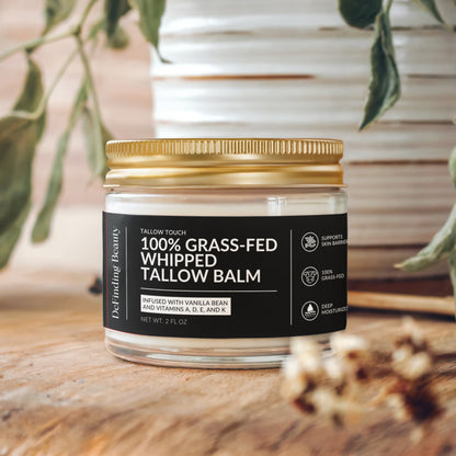 Tallow Touch: Whipped Tallow Cream with Vanilla Bean for Dry, Sensitive & Melanin-Rich Skin