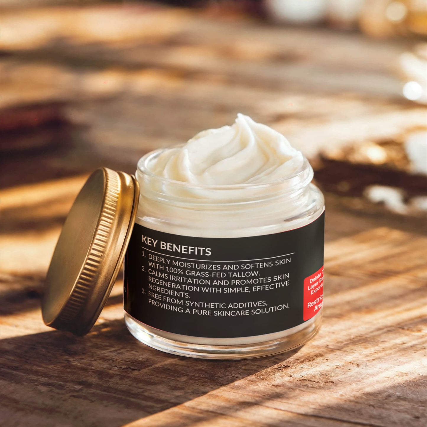Tallow Touch: Whipped Tallow Cream with Vanilla Bean for Dry, Sensitive & Melanin-Rich Skin