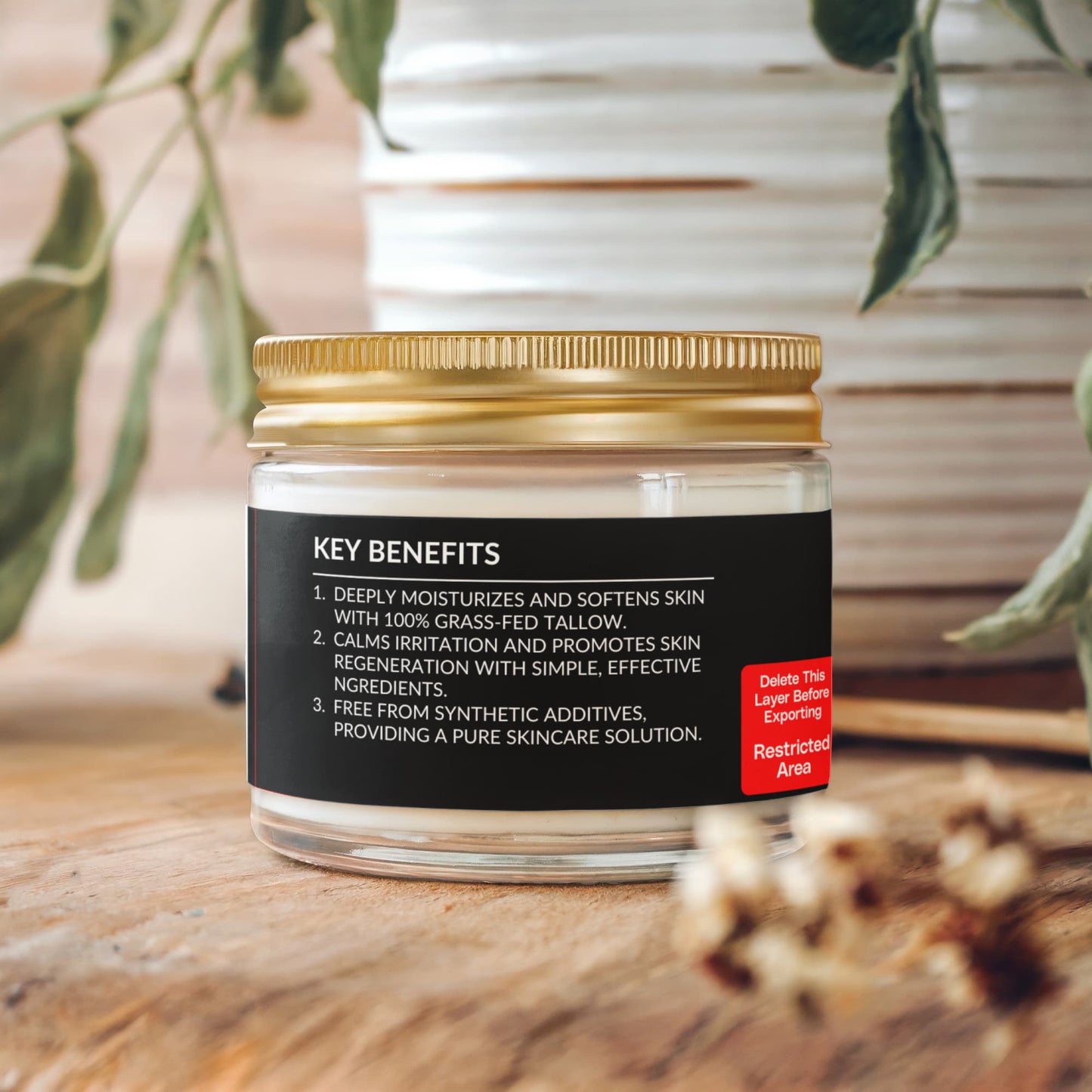 Tallow Touch: Whipped Tallow Cream with Vanilla Bean for Dry, Sensitive & Melanin-Rich Skin