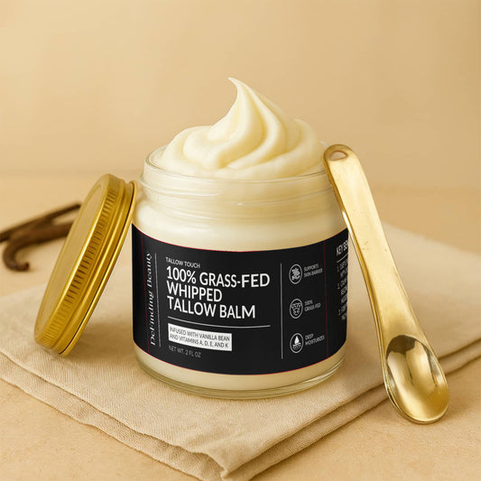 Tallow Touch: Whipped Tallow Cream with Vanilla Bean for Dry, Sensitive & Melanin-Rich Skin