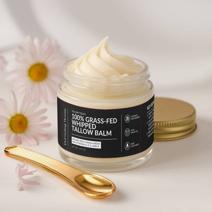 Tallow Touch: Whipped Tallow Cream with Vanilla Bean for Dry, Sensitive & Melanin-Rich Skin