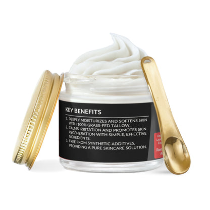 Tallow Touch: Whipped Tallow Cream with Vanilla Bean for Dry, Sensitive & Melanin-Rich Skin
